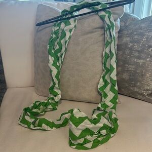 Green & white large infinity scarf.